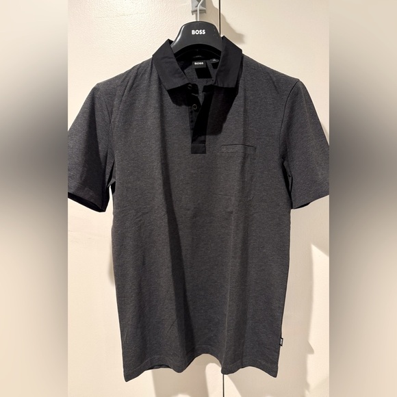 Hugo Boss Plummer Cotton-Blend Stretch Polo Shirt in Gray, L
